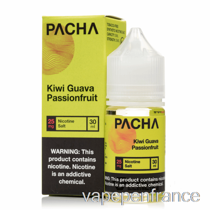 Kiwi Goyave Fruit De La Passion - Sels De Pacha - 30 Ml 25 Mg Stylo Vape